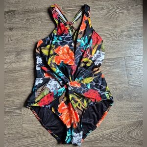 Magicsuit One Piece SwimSuit Tropical Floral Print With Strappy Back Detail 14
